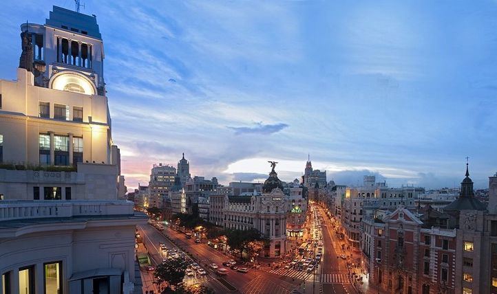 Atardecer en Madrid desde Cibeles