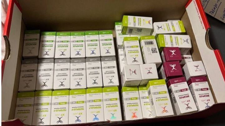 Sustancias intervenidas en un gimnasio de Alcalá