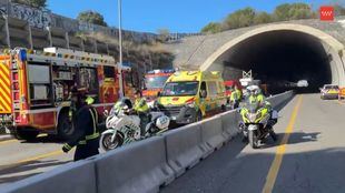 Accidente en el túnel de la M-50 en Boadilla