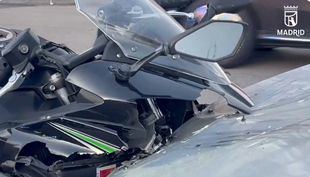 Moto accidentada en San Blas