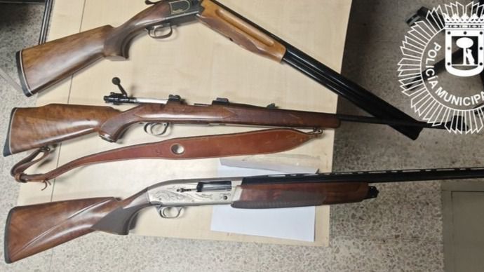 Armas incautadas al detenido