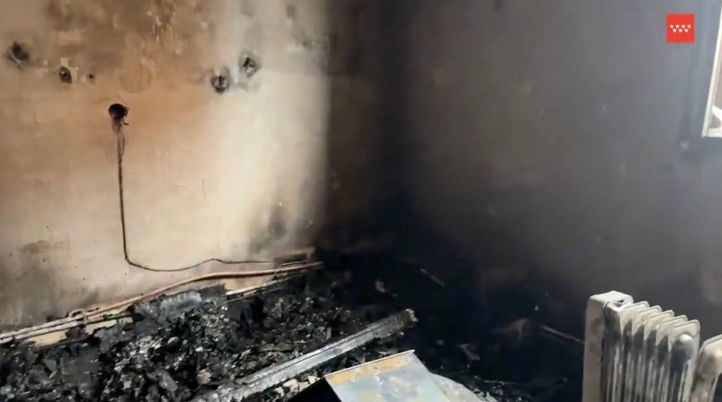 Estado de la vivienda que ha sufrido un incendio en Morata de Tajuña