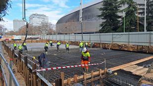Obras en los aledaños del estadio Santiago Bernabéu