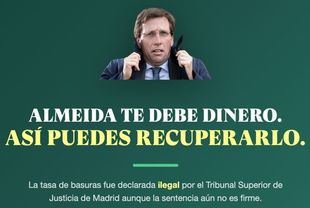 Imagen de la campaña de Más Madrid para recurrir la tasa de basuras