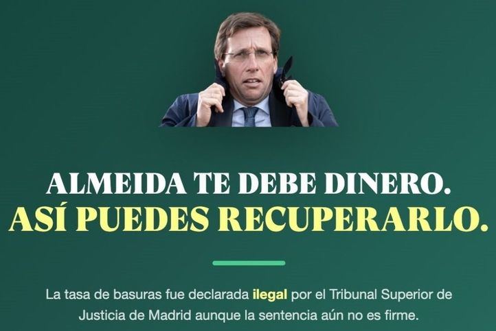 Imagen de la campaña de Más Madrid para recurrir la tasa de basuras
