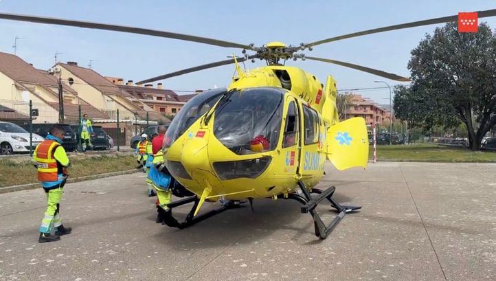 Un helicóptero del Summa 112 ha evacuado al hombre apuñalado en Villalba