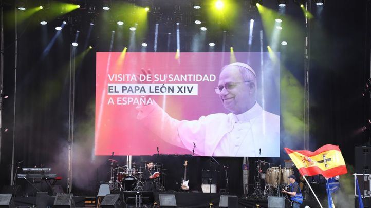 El escenario de la IV Fiesta de la Resurrección en Cibeles.