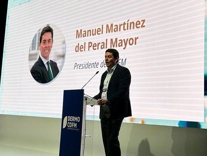 Manuel Martínez del Peral, presidente del COFM, durante la inauguración.