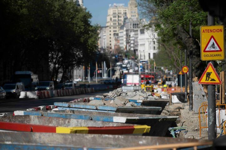 Obras en la calle de Alcalá