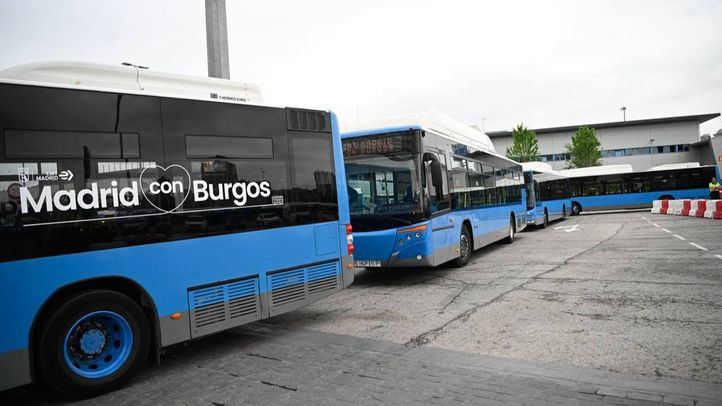 Llega a Burgos el convoy con 40 autobuses EMT para sustituir a la flota calcinada