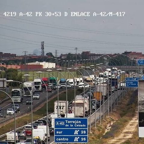 Un accidente en la A-42 provoca retenciones