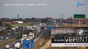 Un accidente en la A-42 provoca retenciones