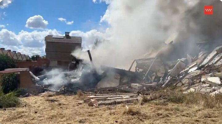 Casas derrumbadas por un incendio en Morata de Tajuña