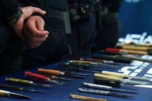 Armas blancas inautadas por la Policía Municipal entre enero y abril de 2026