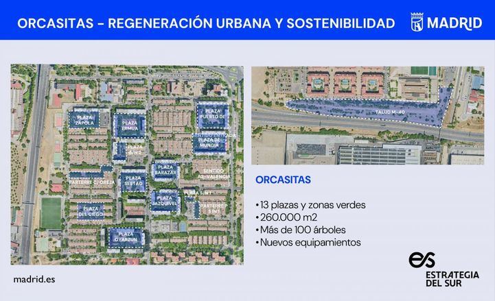 Claves del plan para regenerar trece plazas y zonas verdes de Orcasitas