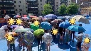 Imagen de las primeras protestas de la plataforma Aprender sin calor