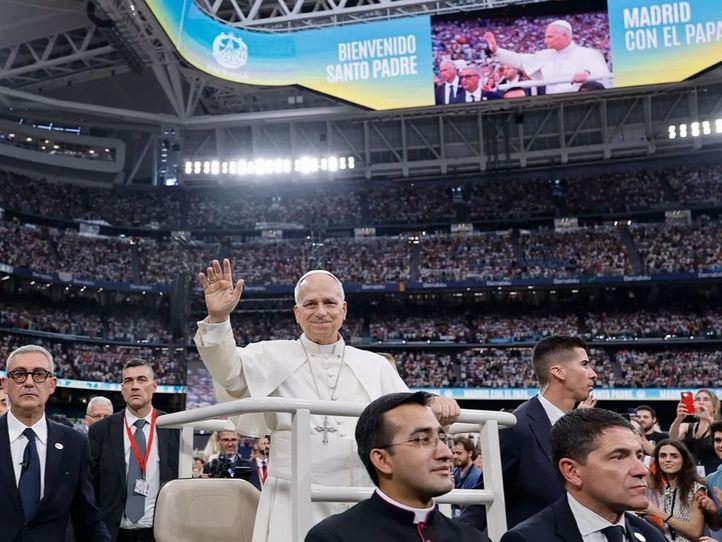 León XIV en el Bernabéu: 'La Iglesia de Madrid ha hecho un golazo para siempre'