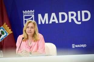 La vicealcaldesa de Madrid, Inma Sanz, en la rueda de prensa posterior a la Junta del Gobierno del Ayuntamiento de Madrid