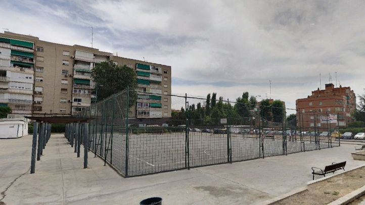 Cancha de fútbol del parque Rubias y Verdes, en Móstoles.