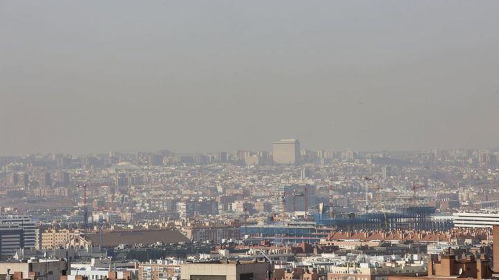 Vista de la boina de contaminación en Madrid
