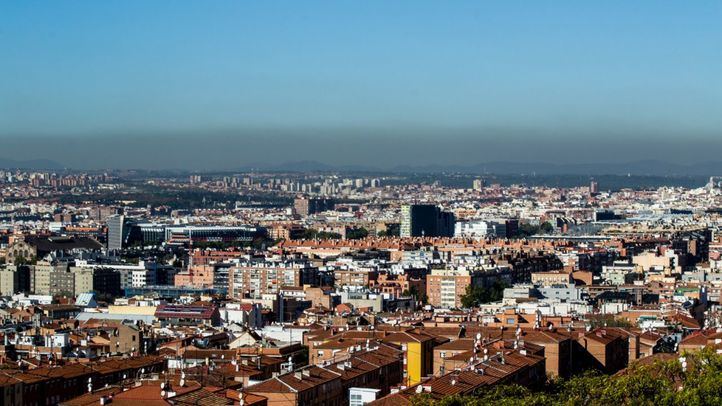 Vista de la boina de contaminación en Madrid
