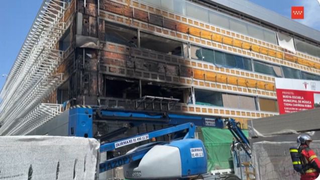 Extinguido un fuego en la futura Escuela Municipal de Música de Rivas