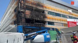 Estado en el que ha quedado el edificio en obras d ela futura Escuela de Música de Rivas