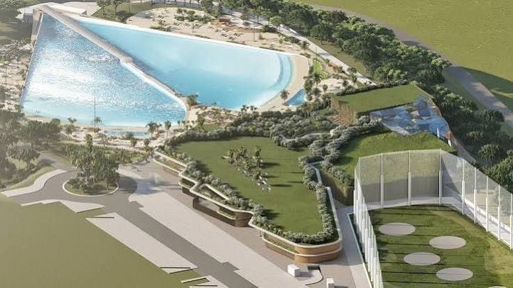 Proyecto del parque de olas en las inmediaciones del estadio Metropolitano.