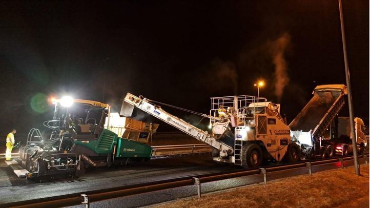 Obras de renovación del firme y asfaltado en la carretera M-50
