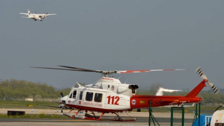 El helicóptero medicalizado del Gobierno de Cantabria Delta Romeo B412..