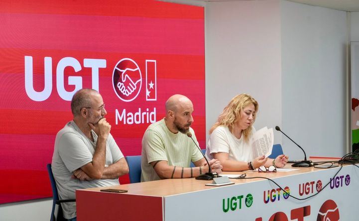 Rueda de prensa del portavoz de los afectados del Plan Vive junto con representantes de UGT y la Fravm