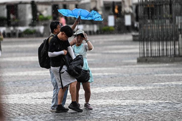 Tormenta en el centro de Madrid