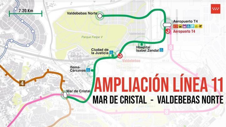 Infografía de la ampliación Línea 11 de Metro