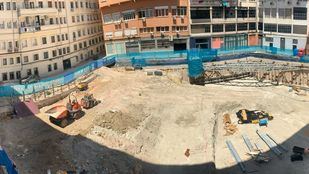 Imagen de las obras del parking en un patio de manzana de Retiro