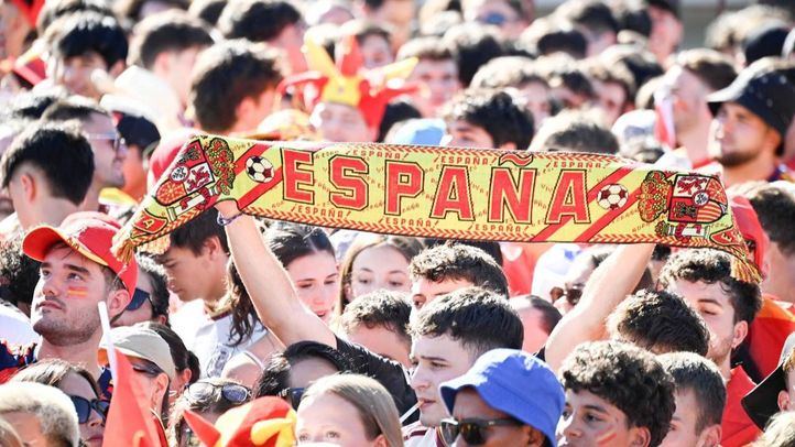 Ambiente en Madrid antes de la final del Mundial de fútbol.