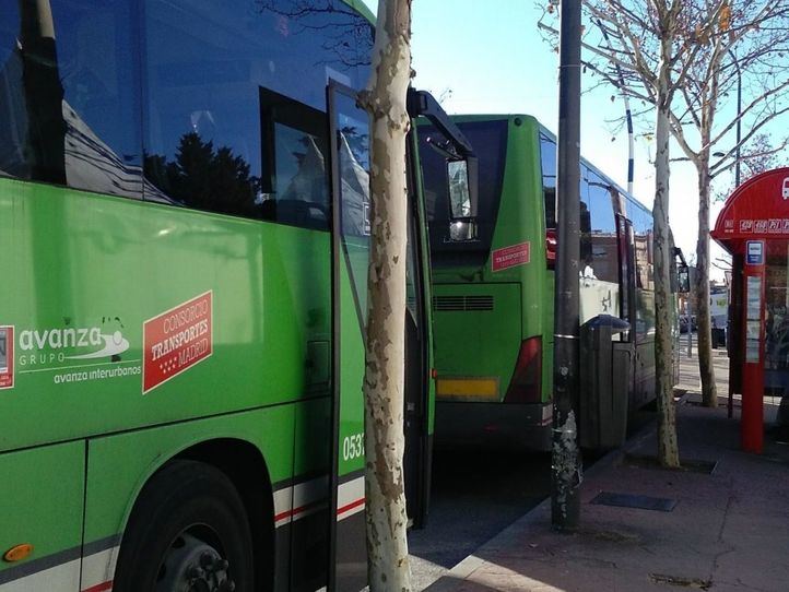 Autobús interurbano en la Comunidad de Madrid.