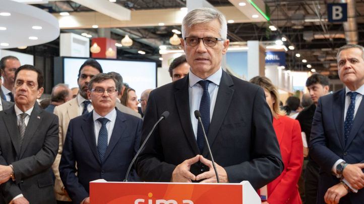 El secretario de Estado de Vivienda y Agenda Urbana, David Lucas, durante la inauguración del Salón Internacional Inmobiliario de Madrid 2026.