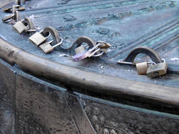 Candados del amor en la Plaza Mayor