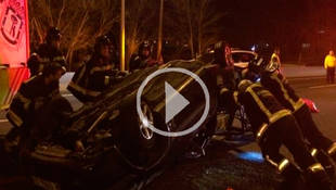 Cinco heridos, dos de ellos menores de edad, en una colisión en la A-2