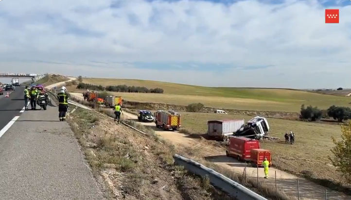 Accidente de un camión en la A-5