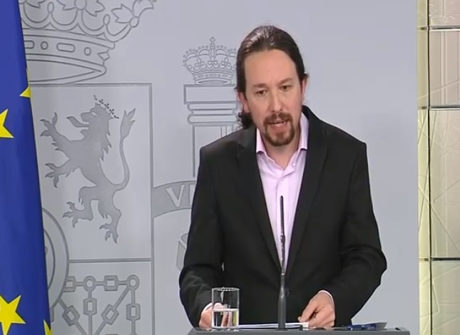 Rueda de prensa telemática del vicepresidente de Derechos Sociales y Agenda 2030, Pablo Iglesias