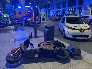 Heridos un motorista y su acompañante en Gran Vía