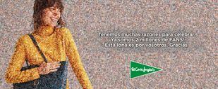 El Corte Inglés celebra sus 2 millones de fans con un mosaico con fotos de seguidores
