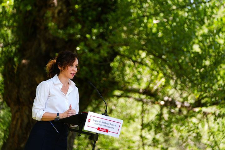 Isabel Díaz Ayuso inaugura una nueva zona añadida al Parque de la sierra de Guadarrama