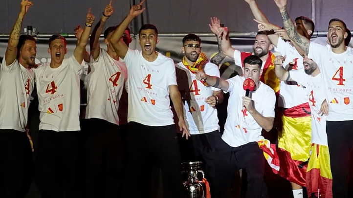 Selección española masculina de fútbol durante la celebración de la 4ª Eurocopa en Madrid