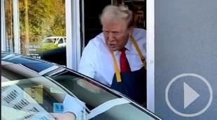 Trump trabaja en McDonalds para atacar a Kamala Harris