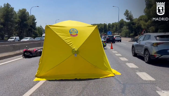 Accidente mortal de un motorista en la M-30