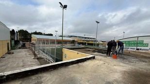 Iniciadas las obras para solucionar las goteras en el Polideportivo de Galapagar