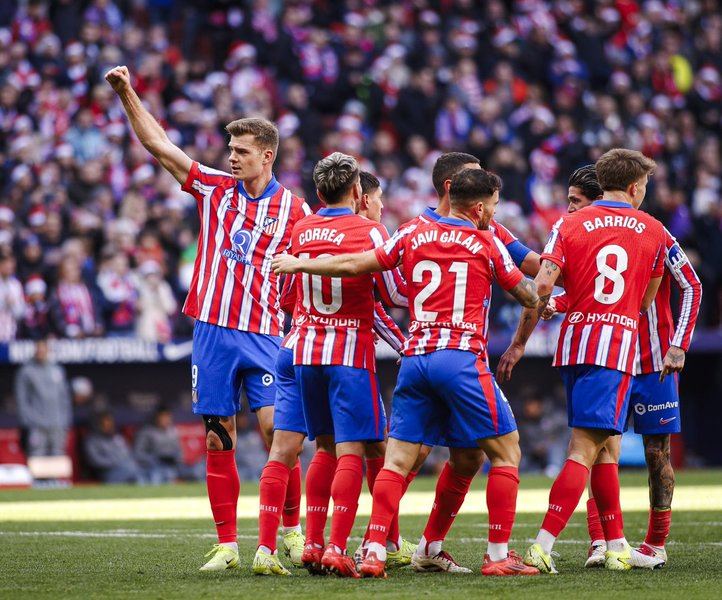 Jugadores del Atlético de Madrid en su partido frente al Getafe