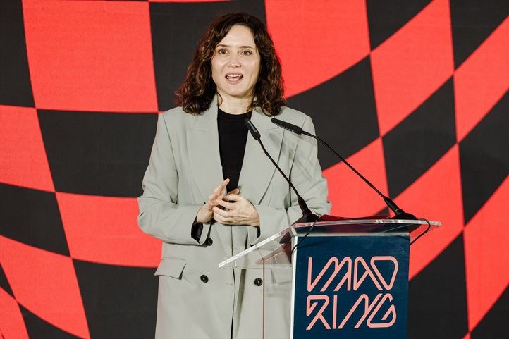 Isabel Díaz Ayuso, en un acto de presentación de la Fórmula 1 en Madrid
